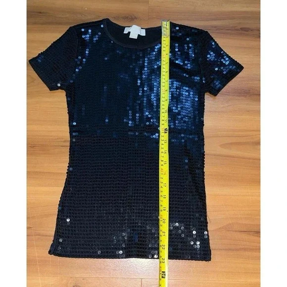 Womens Michael Kors Sequin Black Party Disco‎ Shirt - Picture 4 of 6